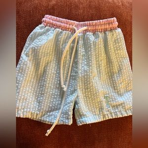 Smocked swim shorts